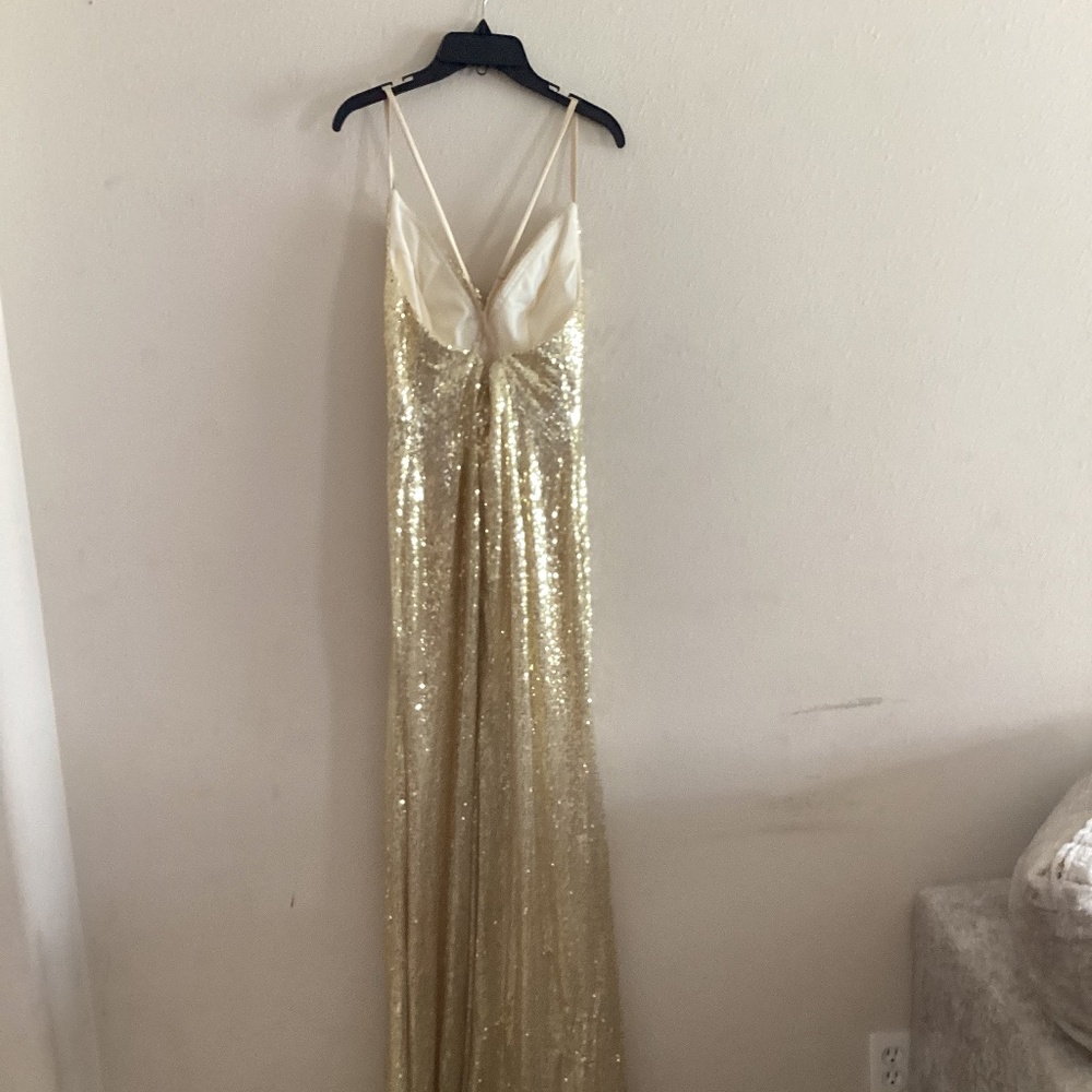 Gold Sequins formal dress (only worn when getting fitted) long with split